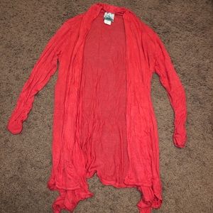 Pink quarter-sleeve cardigan